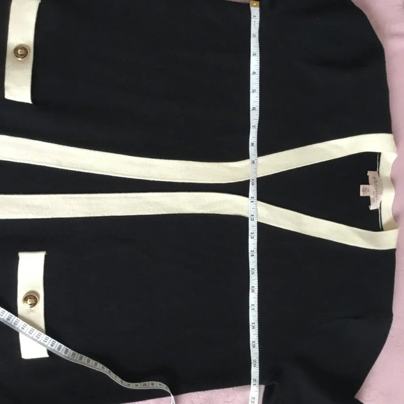 Philosophy Chic Padded Shoulder Novelty  Button Pocket Cardigan SZ L - Picture 5 of 11